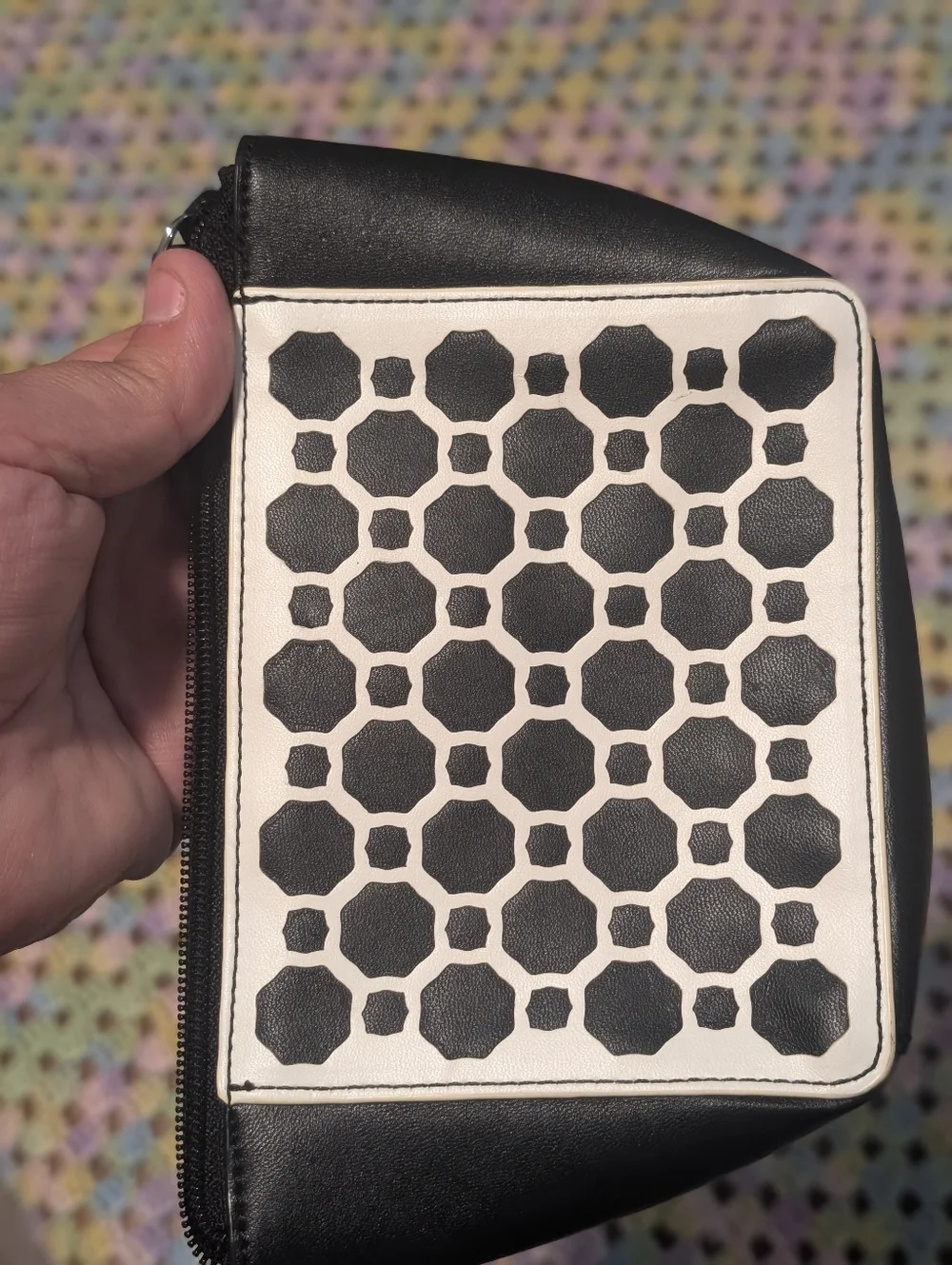 Vera Bradley Black and White Geometric Cosmetic Pouch‎
